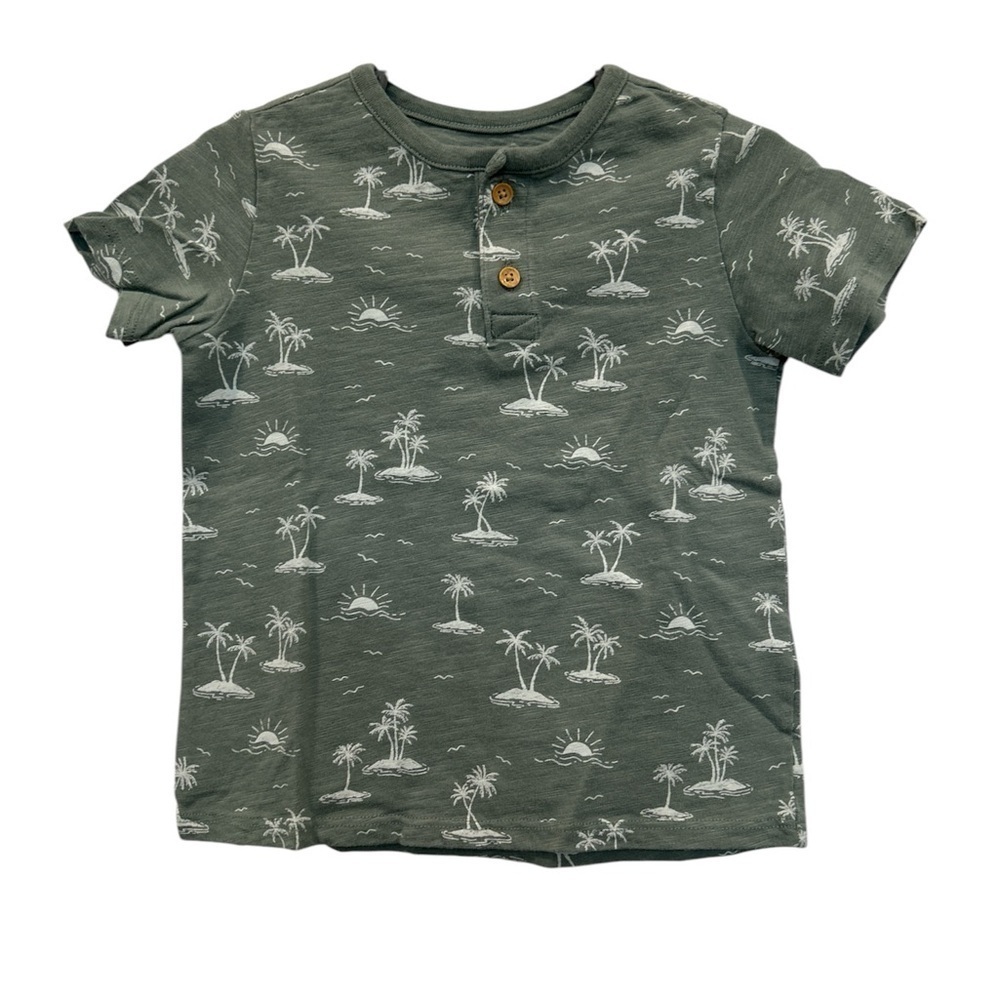 Little Co. by Lauren Conrad Green Short Sleeve Tee with Tree Print